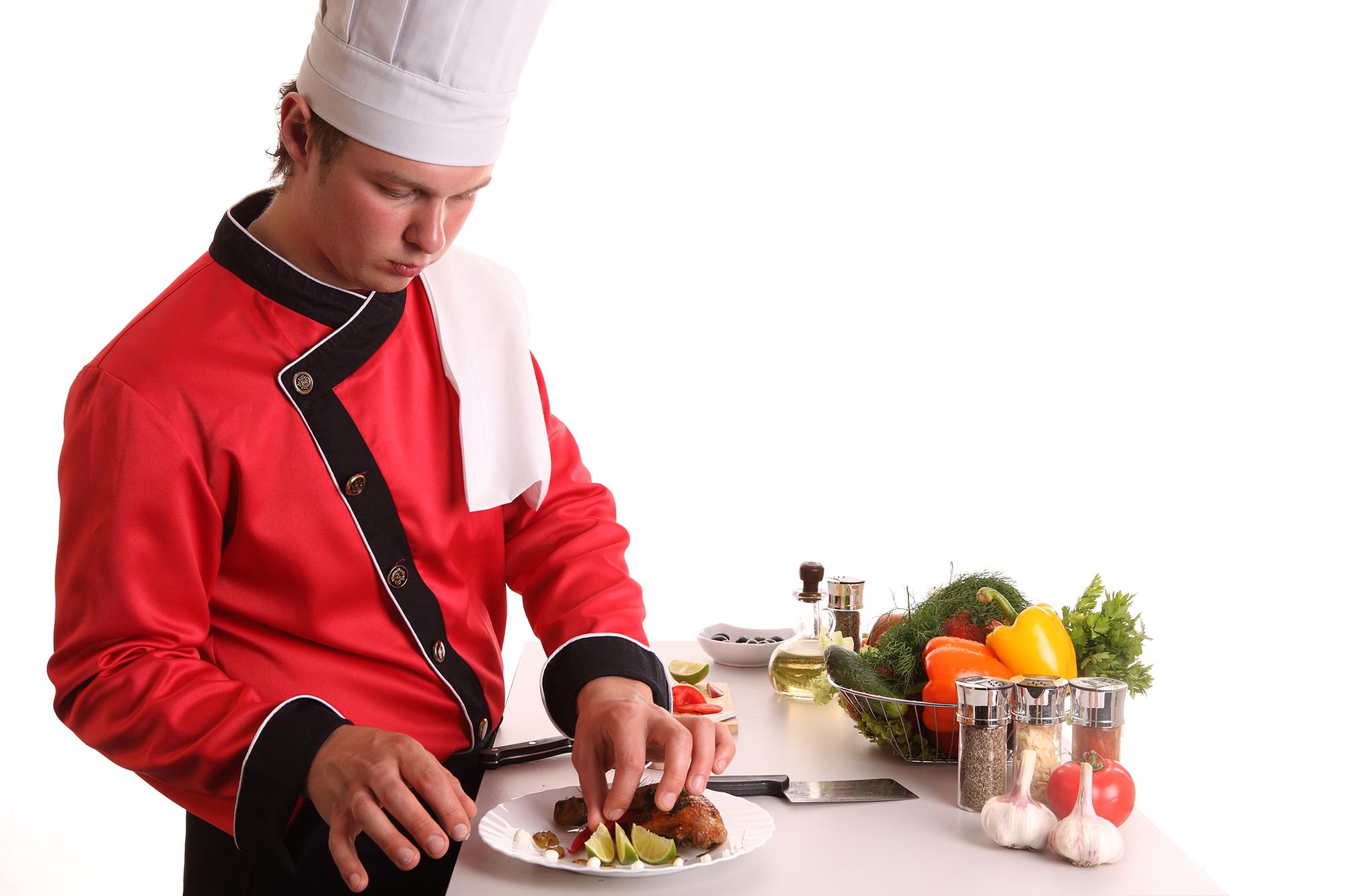 Chef preparing quick meal in a warm kitchen