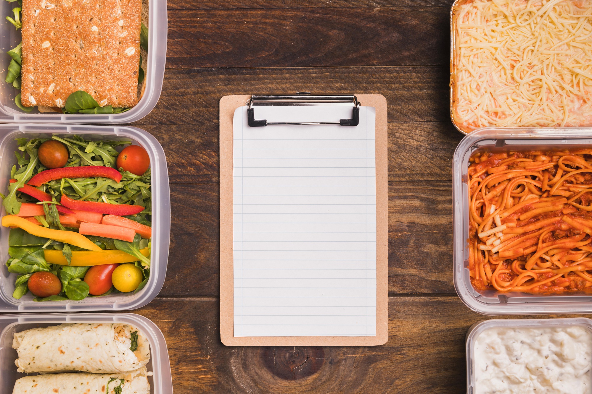 Prepared meal boxes and notes